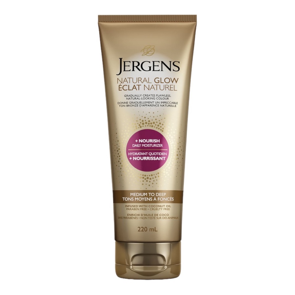 JERGENS NATURAL GLOW+NOURISH MOISTURIZER GRADUAL SUNLESS TANNER - MEDIUM TO DEEP